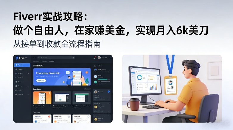 Fiverr实战攻略，做个自由人，在家賺美金，实现月入6k美刀-资源宝库