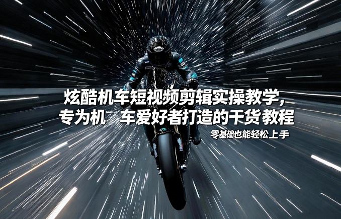 炫酷机车短视频剪辑实操教学,专为机车爱好者打造的干货教程,零基础也能轻松上手-资源宝库