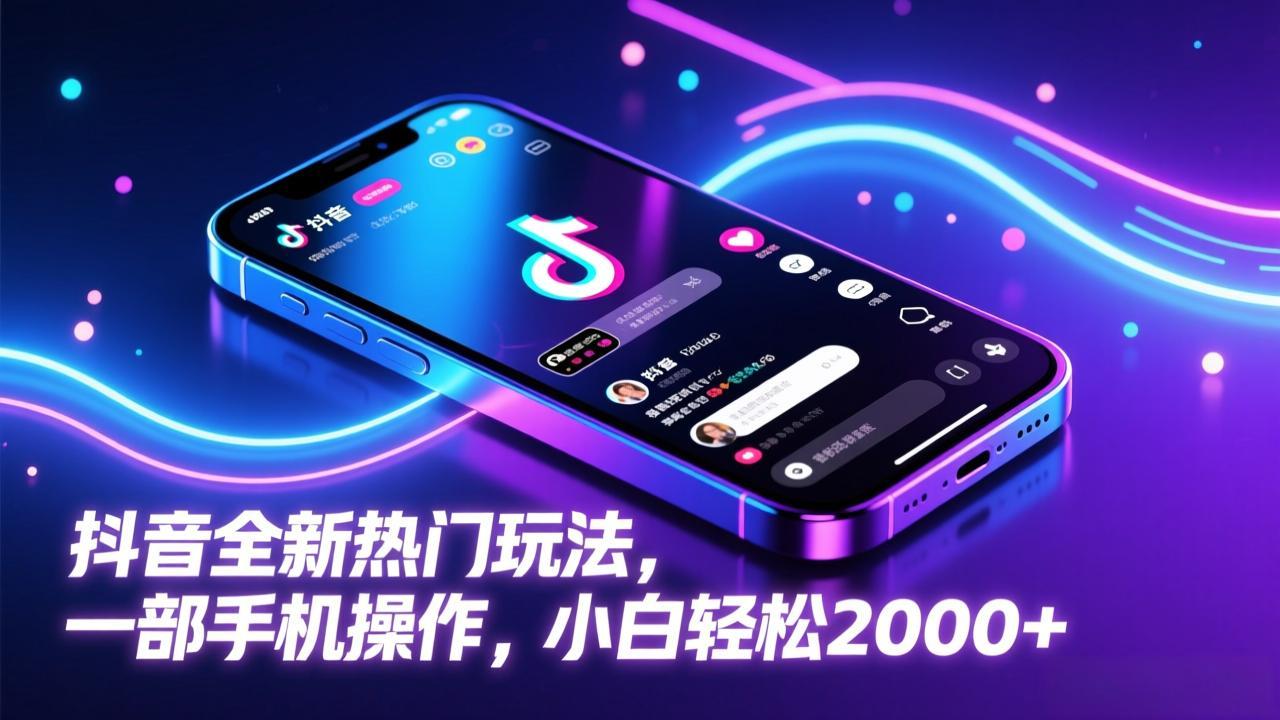 抖音全新热门玩法，一部手机操作，小白轻松2000+-资源宝库