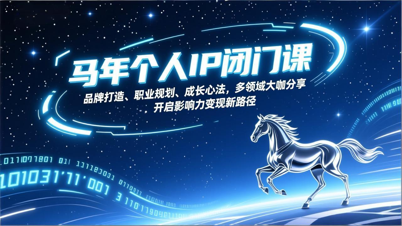 马年个人IP闭门课，品牌打造、职业规划、成长心法，多领域大咖分享，开启影响力变现新路径-资源宝库