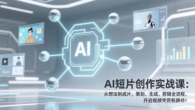 AI短片创作实战课:从想法到成片,策划、生成、剪辑全流程,开启视频变现新路径!-资源宝库