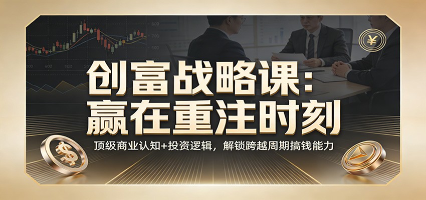 《创富战略课:赢在重注时刻》顶级商业认知+投资逻辑,解锁跨越周期搞钱能力-资源宝库