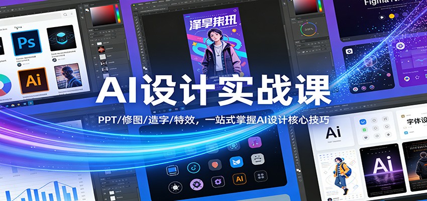 AI设计实战课：PPT/修图/造字/特效，一站式掌握AI设计核心技巧-资源宝库