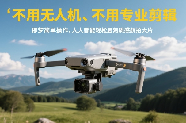 不用无人机、不用专业剪辑,即梦简单操作,人人都能轻松复刻质感航拍大片-资源宝库