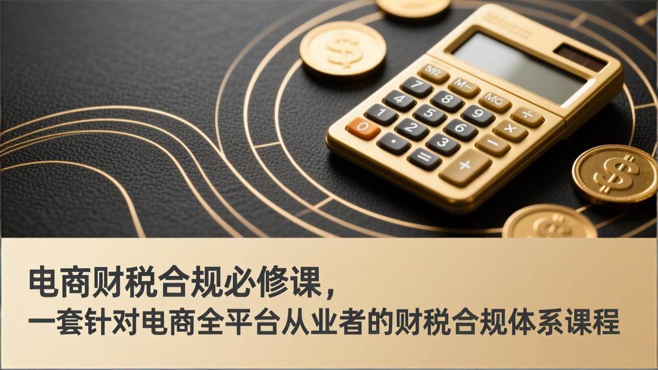 电商财税合规必修课，是一套针对电商全平台从业者的财税合规体系课程-资源宝库