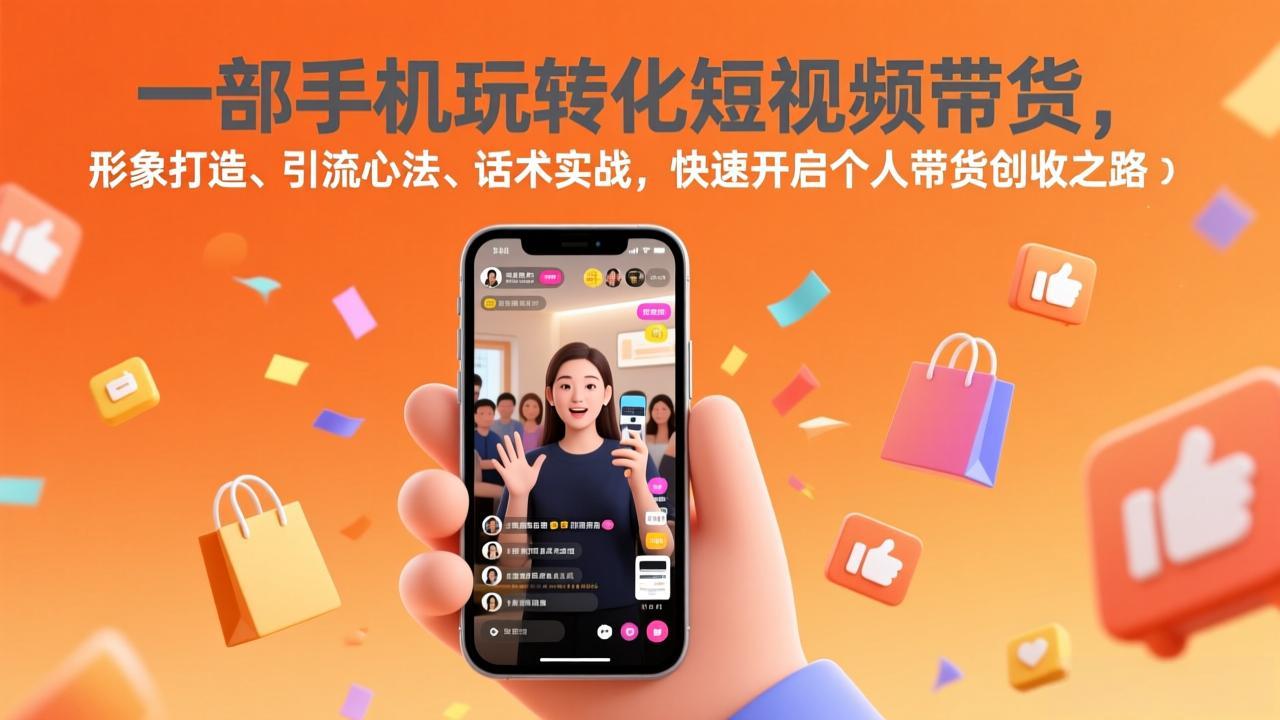 一部手机玩转化短视频带货,形象打造、引流心法、话术实战,快速开启个人带货创收之路-资源宝库