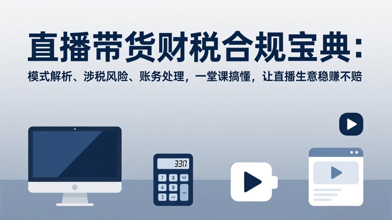 直播带货财税合规宝典:模式解析、涉税风险、账务处理,一堂课搞懂,让直播生意稳赚不赔-资源宝库