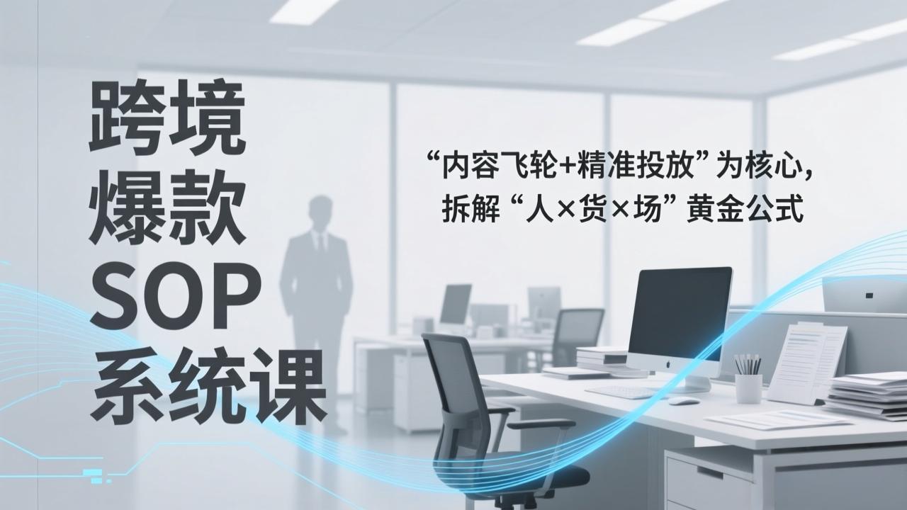 跨境爆款SOP系统课,“内容飞轮+精准投放”为核心,拆解“人×货×场”黄金公式-资源宝库