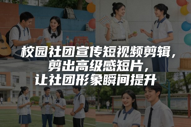 校园社团宣传短视频剪辑，剪出高级感短片，让社团形象瞬间提升-资源宝库