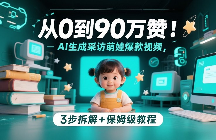 从0到90万赞：AI生成采访萌娃爆款视频，3步拆解+保姆级教程-资源宝库