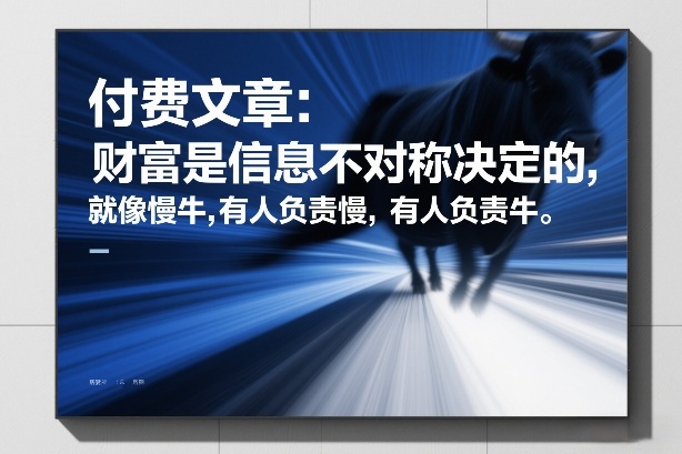 付费文章:财富是信息不对称决定的,就像慢牛,有人负责慢,有人负责牛-资源宝库
