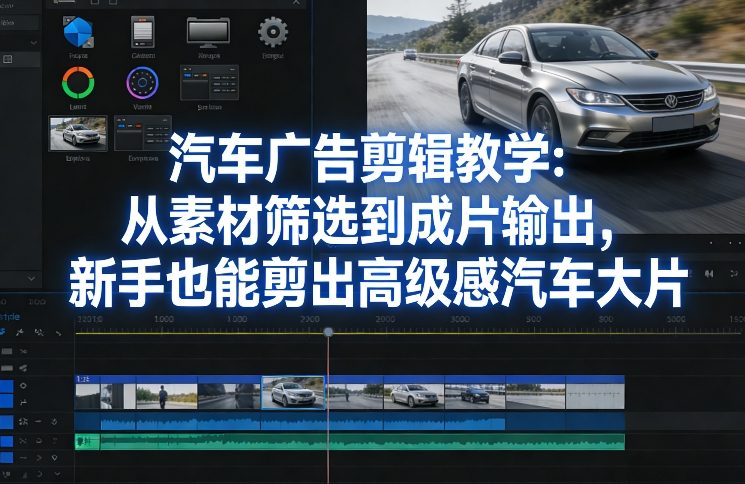 汽车广告剪辑教学：从素材筛选到成片输出，新手也能剪出高级感汽车大片-资源宝库
