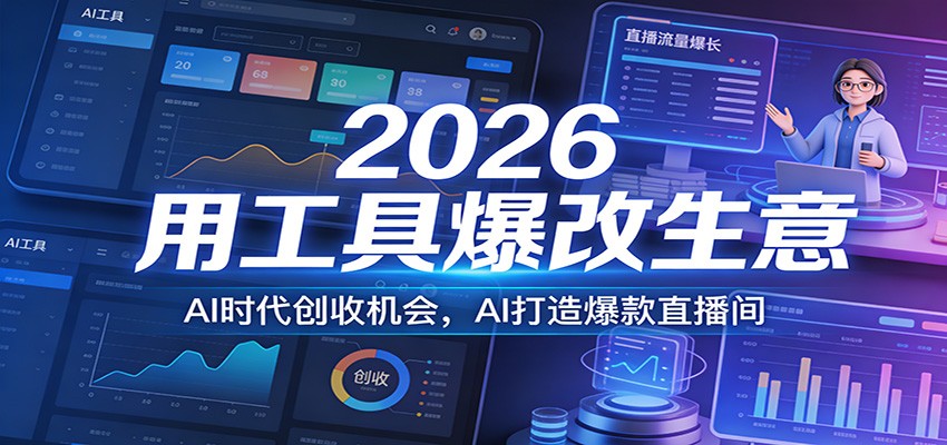 2026用工具爆改生意，AI时代创收机会，AI打造爆款直播间-资源宝库