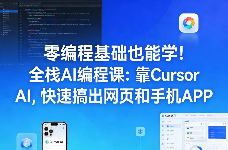 零编程基础也能学!全栈AI编程课:靠Cursor AI,快速搞出网页和手机APP-资源宝库
