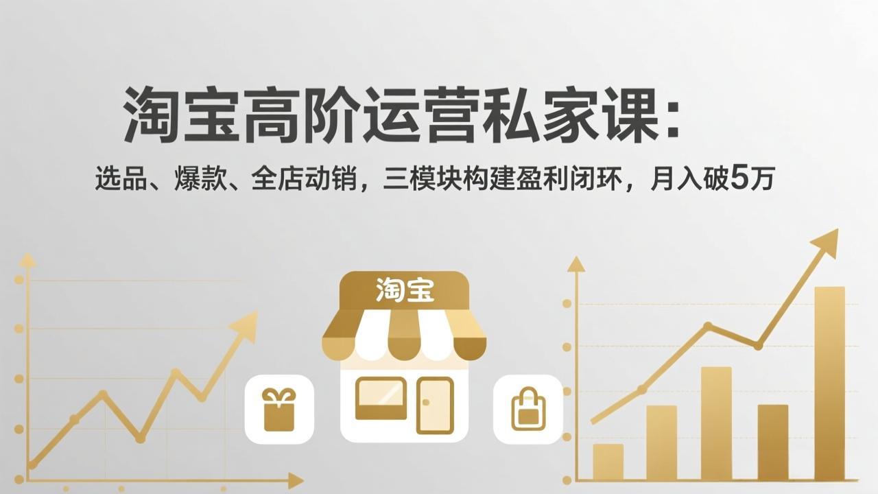 淘宝高阶运营私家课：选品、爆款、全店动销，三模块构建盈利闭环，月入破5万(更新26年2月-资源宝库