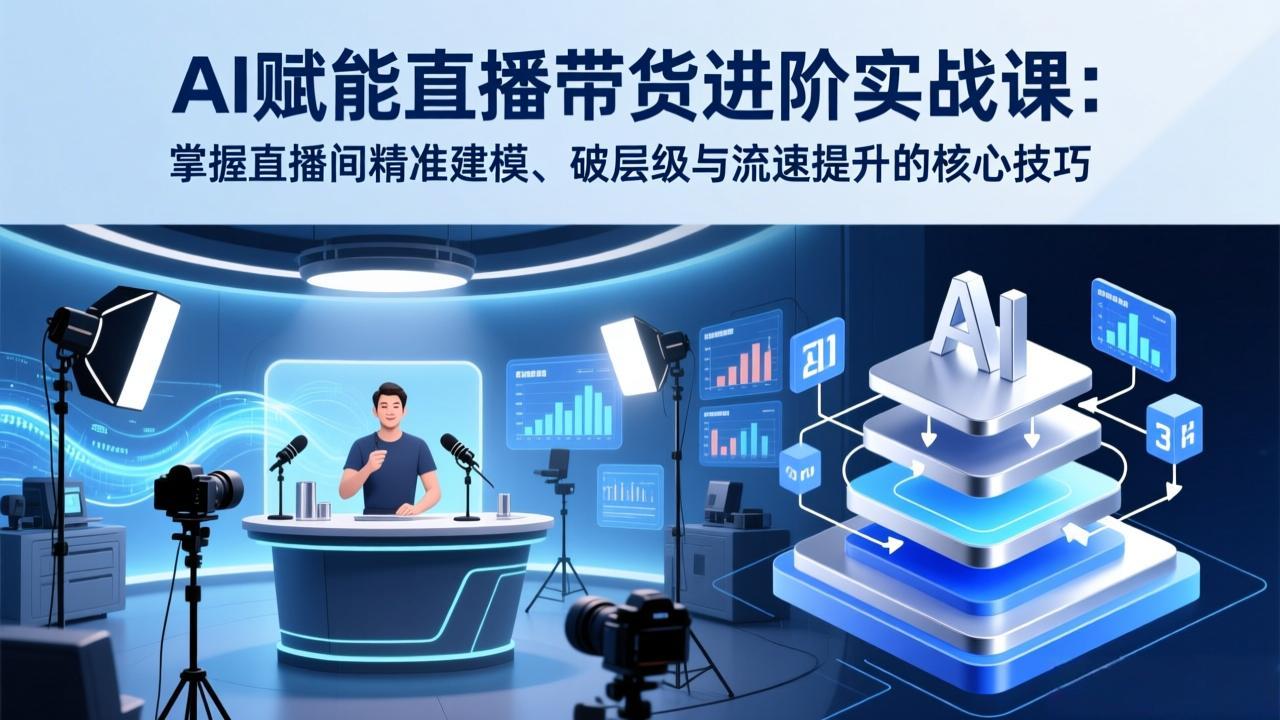 AI赋能直播带货进阶实战课：掌握直播间精准建模、破层级与流速提升的核心技巧-资源宝库