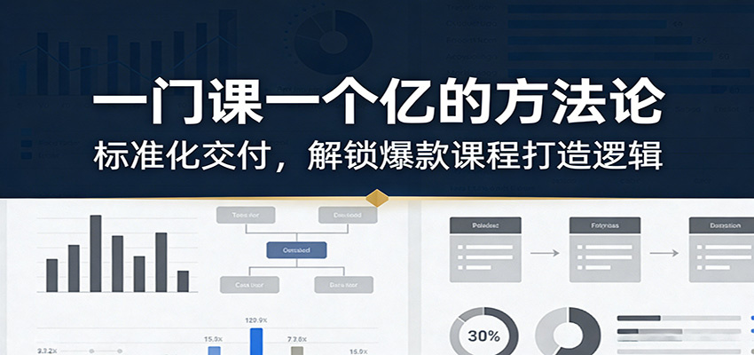 一门课一个亿的方法论：标准化交付，解锁爆款课程打造逻辑-资源宝库