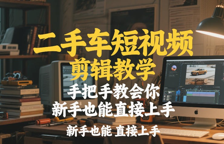 二手车短视频剪辑教学，手把手教会你，新手也能直接上手-资源宝库