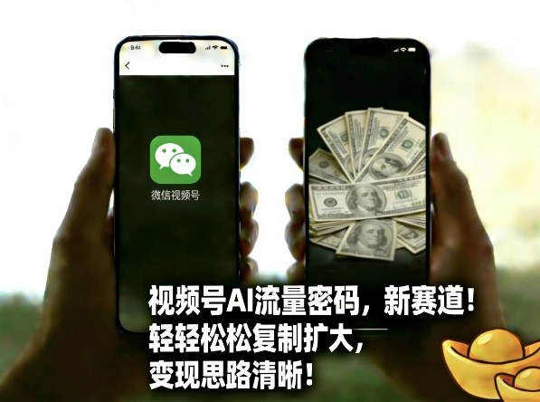 视频号AI流量密码新赛道，轻轻松松复制扩大，变现思路清晰-资源宝库
