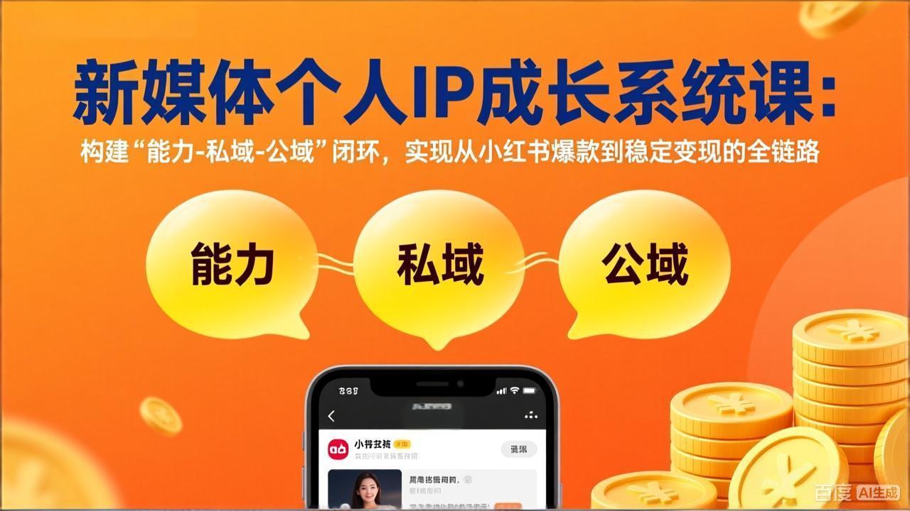 新媒体个人IP成长系统课-更新：构建“能力-私域-公域”闭环，实现从小红书爆款到稳定变现-资源宝库