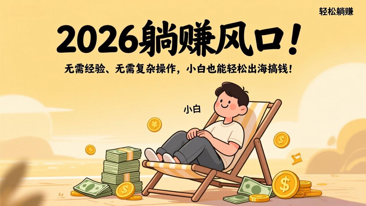 2026躺赚风口！无需经验、无需复杂操作，小白也能轻松出海搞钱！-资源宝库