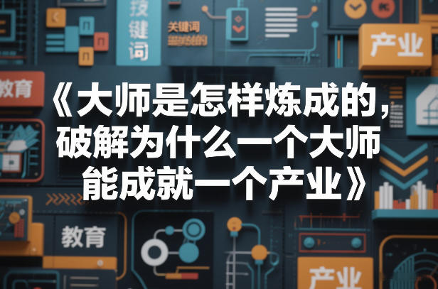 大师是怎样炼成的，破解为什么一个大师，能成就一个产业【电子书】-资源宝库