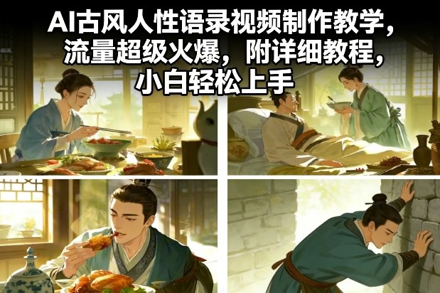 AI古风人性语录视频制作教学，流量超级火爆，附详细教程，小白轻松上手-资源宝库