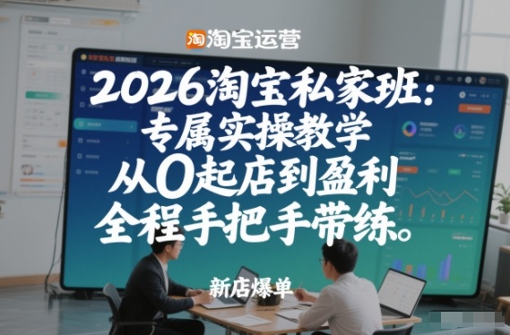 2026淘宝私家班：专属实操教学，从0起店到盈利，全程手把手带练(更新26年2月)-资源宝库