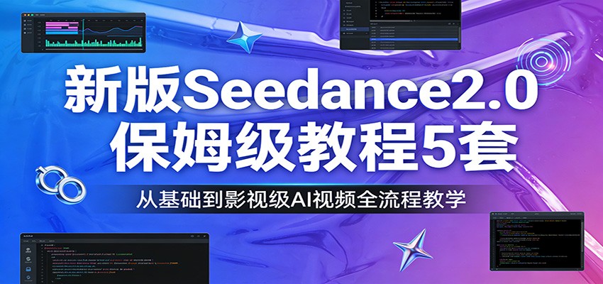 新版Seedance2.0保姆级教程5套:从基础到影视级AI视频全流程教学-资源宝库