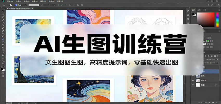 AI生图训练营：文生图图生图，高精度提示词，零基础快速出图-资源宝库