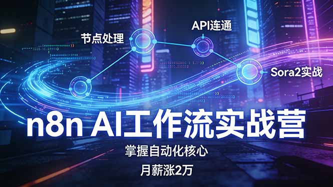 n8n AI工作流实战营，节点处理+API连通+Sora2实战，掌握自动化核心月薪涨2万-资源宝库