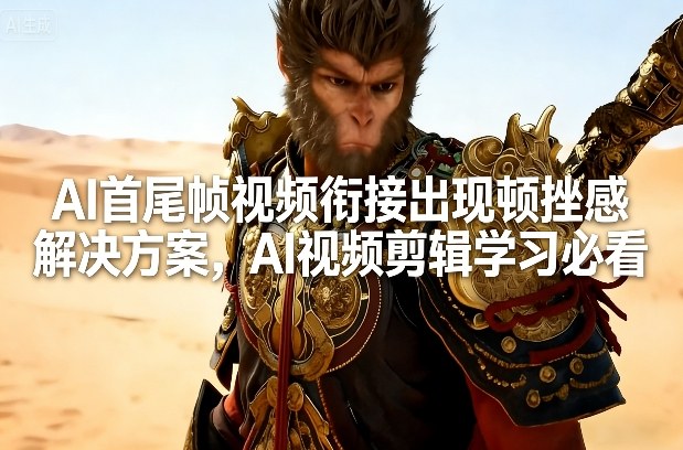 AI首尾帧视频衔接出现顿挫感解决方案，AI视频剪辑学习必看-资源宝库