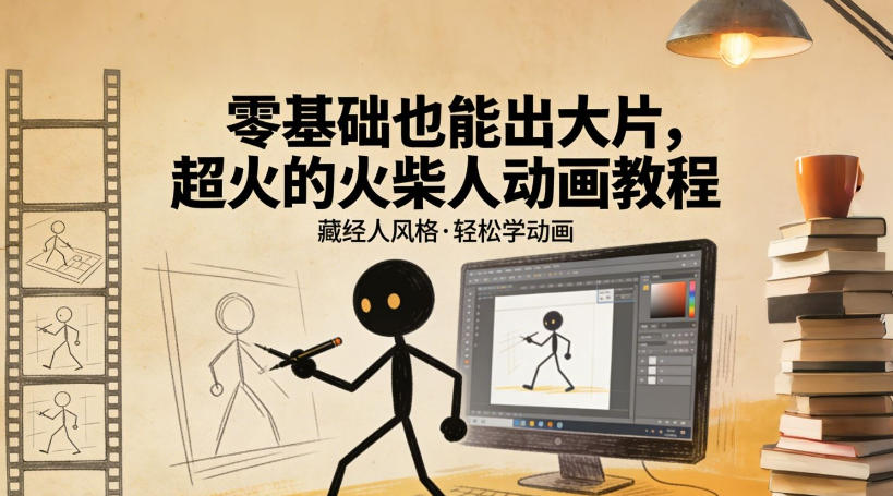 零基础也能出大片，超火的火柴人动画教程(藏经人风格)-资源宝库
