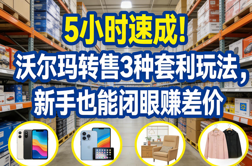 5小时速成！沃尔玛转售3种套利玩法，新手也能闭眼賺差价-资源宝库