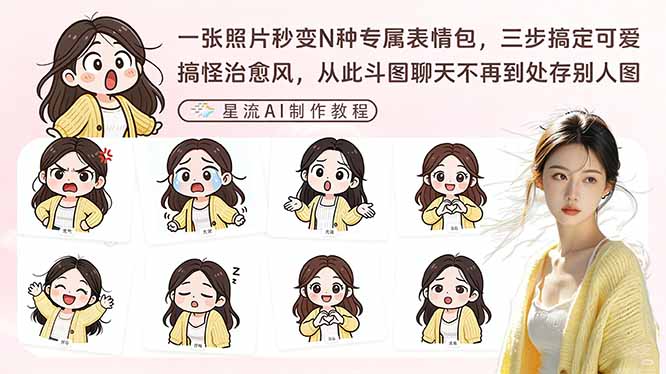 一张照片秒变N种专属表情包，三步搞定可爱搞怪治愈风，从此斗图聊天不再到处存别人图-资源宝库