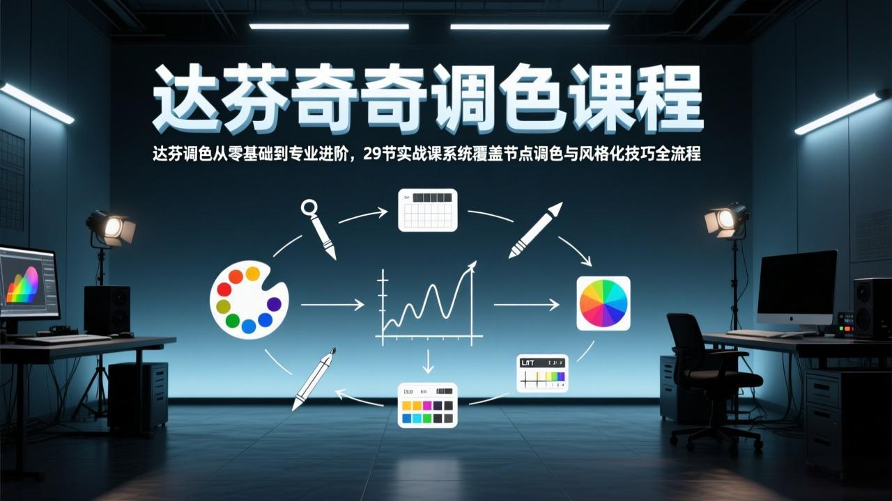 达芬奇调色从零基础到专业进阶，29节实战课系统覆盖节点调色与风格化技巧全流程-资源宝库