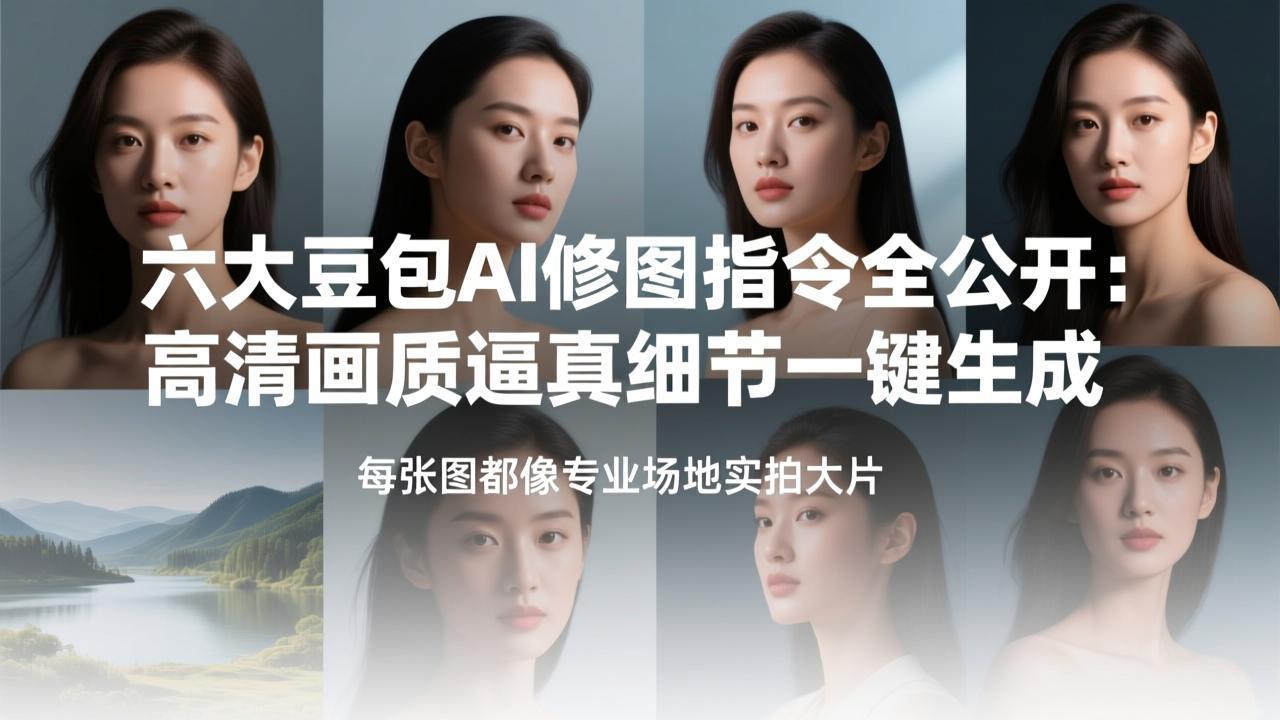 六大豆包AI修图指令全公开：高清画质逼真细节一键生成，每张图都像专业场地实拍大片-资源宝库