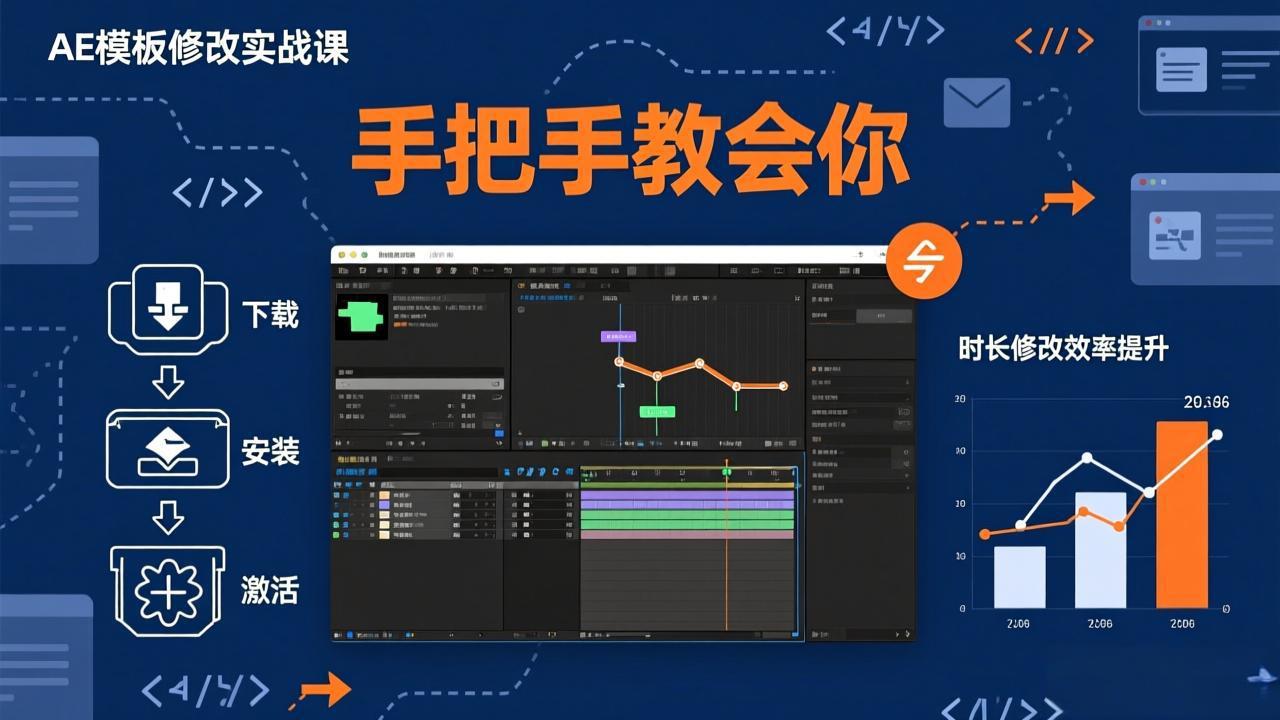 AE模板修改实战课从0到1，软件安装插件缺失跟踪时长修改全流程手把手教会你-资源宝库