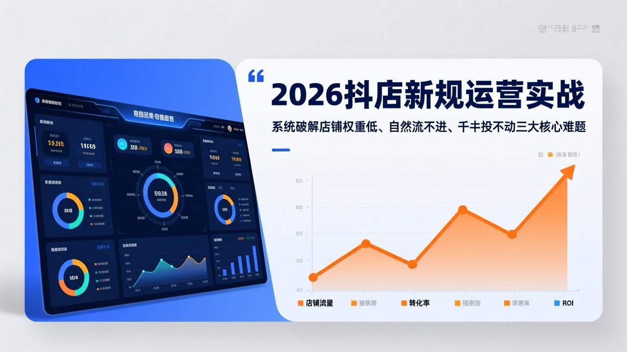 2026抖店新规运营实战：系统破解店铺权重低、自然流不进、千川投不动三大核心难题-资源宝库