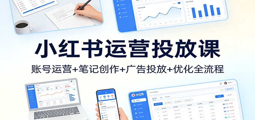 小红书运营投放课：账号运营+笔记创作+广告投放+优化全流程-资源宝库