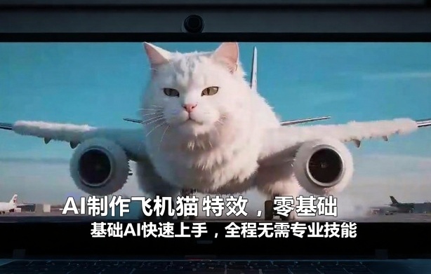 AI制作飞机猫特效,零基础AI快速上手,全程无需专业技能-资源宝库