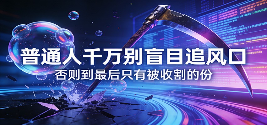 付费文章《通人千万别盲目追风口》否则到最后只有被收割的份-资源宝库