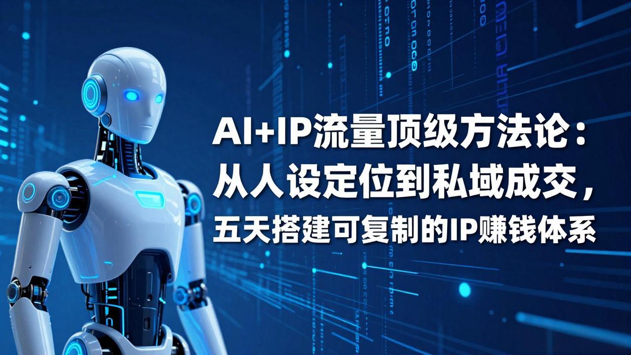 AI+IP顶级方法论:从人设定位到私域成交,五天搭建可复制的IP赚钱体系-资源宝库