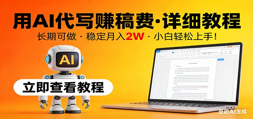 用AI代写赚稿费，详细教程，长期可做，稳定月入2W，小白轻松上手！-资源宝库