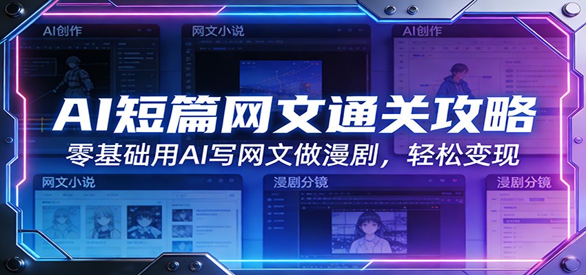 AI短篇网文通关攻略:零基础用AI写网文做漫剧,轻松变现-资源宝库