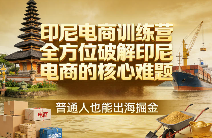 印尼电商训练营，全方位破解印尼电商的核心难题，普通人也能出海掘金-资源宝库