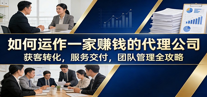 如何运作一家赚钱的代理公司：获客转化，服务交付，团队管理全攻略-资源宝库