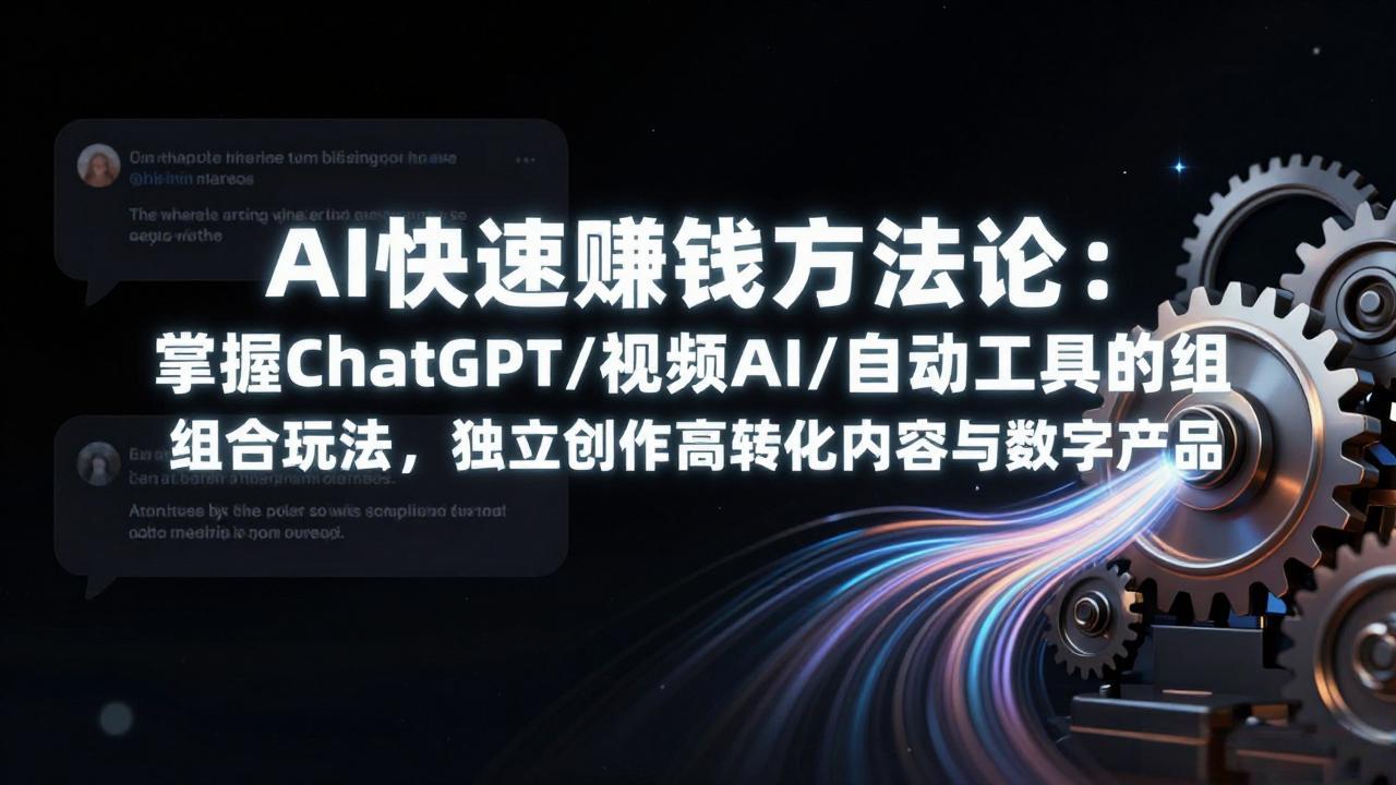 AI快速赚钱方法论：掌握ChatGPT/视频AI/自动化工具的组合玩法，独立创作高转化内容与数字产品-资源宝库