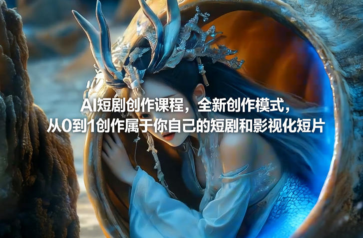 AI短剧创作课程，全新创作模式，从0到1创作属于你自己的短剧和影视化短片-资源宝库