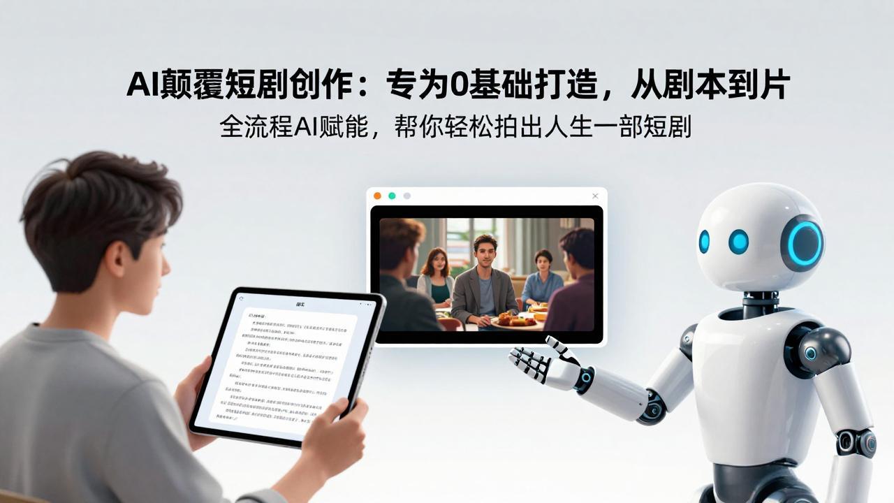 AI颠覆短剧创作：专为0基础打造，从剧本到成片全流程AI赋能，帮你轻松拍出人生第一部短剧-资源宝库